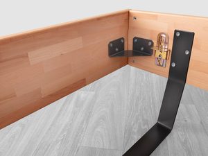 Miniaturka 17 - Łóżko bukowe detal narożnika ramy metalowe okucia i noga