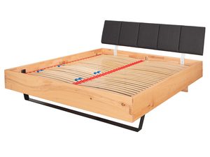 Miniaturka 12 - Łóżko bukowe ze stelażem i tapicerowanym zagłówkiem grafitowym perspektywa