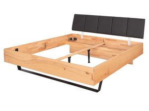 Miniaturka 11 - Łóżko bukowe rama bez stelaża z tapicerowanym zagłówkiem grafitowym