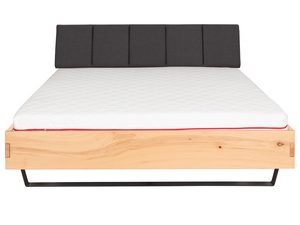 Miniaturka 9 - Łóżko bukowe z materacem i tapicerowanym zagłówkiem grafitowym frontalny