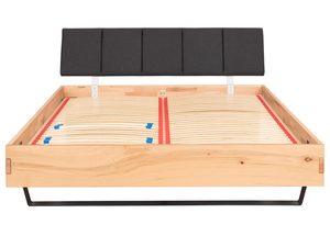 Miniaturka 8 - Łóżko bukowe ze stelażem i tapicerowanym zagłówkiem grafitowym frontalny