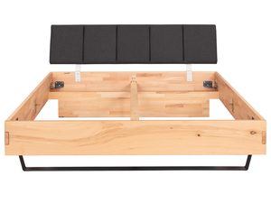 Miniaturka 7 - Łóżko bukowe rama bez stelaża z tapicerowanym zagłówkiem grafitowym