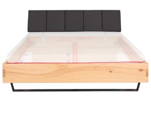 Miniaturka 6 - Łóżko bukowe z materacem przezroczystym i zagłówkiem grafitowym frontalny