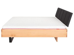 Miniaturka 5 - Łóżko bukowe z materacem i tapicerowanym zagłówkiem grafitowym profil