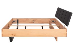 Miniaturka 3 - Łóżko bukowe rama bez stelaża z zagłówkiem tapicerowanym grafitowym profil