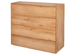 Miniaturka 1 - Dębowa komoda z czterema szufladami wycięte uchwyty perspektywa