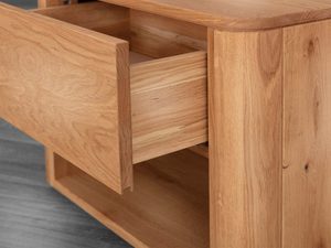 Miniaturka 4 - Dębowa szafka nocna detal szuflady i wnętrza zbliżenie