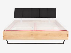 Miniaturka 10 - Łóżko dębowe z materacem przezroczystym i zagłówkiem grafitowym frontalny