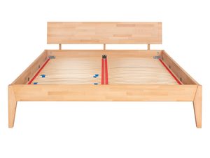 Miniaturka 10 - Bukowe łóżko ze stelażem elastycznym i zagłówkiem skośnym frontalny