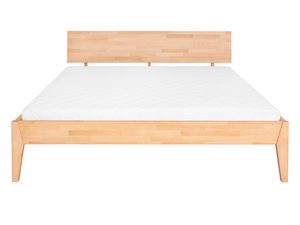 Miniaturka 12 - Łóżko bukowe z materacem i zagłówkiem skośnym na skośnych nogach frontalny