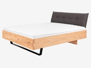 Miniaturka 3 - Łóżko jesionowe z materacem i tapicerowaną poduszką grafitową perspektywa
