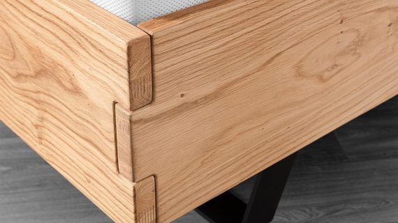 Miniaturka 4 - Wygodne Łóżko Dębowe z Pojemnikiem Taverika B DĄB