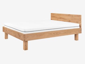 Miniaturka 2 - Łóżko dębowe z materacem i zagłówkiem drewnianym na masywnych nogach perspektywa