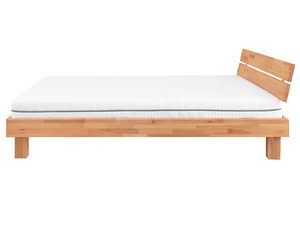 Miniaturka 1 - Bukowe łóżko z materacem i zagłówkiem dwuczęściowym profil boczny