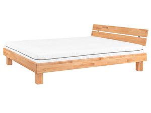 Miniaturka 2 - Łóżko bukowe z materacem i zagłówkiem dwuczęściowym na prostych nogach perspektywa