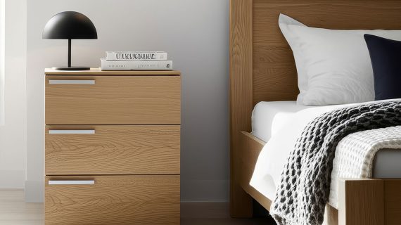 Miniaturka 6 - Elegancka drewniana szafka nocna Arella 3L-RE