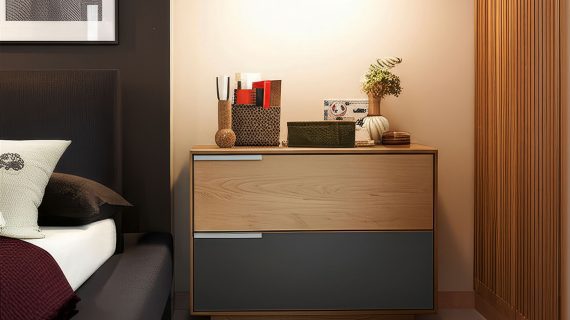 Miniaturka 7 - Elegancka szafka nocna z litego drewna Eleana 2L-RE