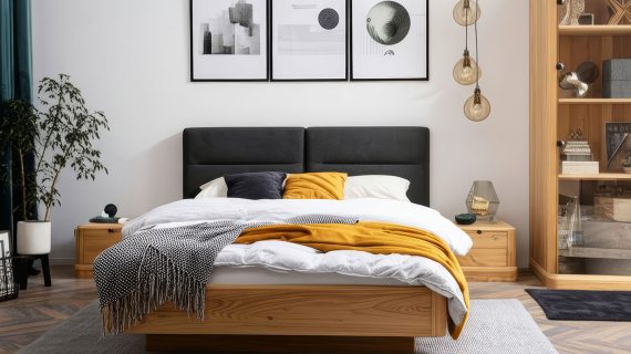 Miniaturka 3 - Łóżko Dębowe z Podnoszonym Stelażem i Pojemnikiem Mara