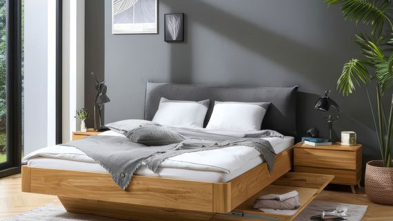 Miniaturka 14 - Stylowe Łóżko Dębowe z Eleganckim Wykończeniem Elona B