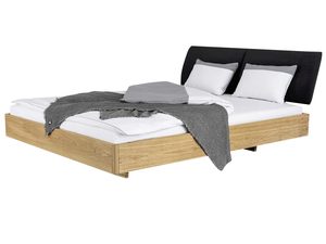 Miniaturka 1 - Łóżko dębowe z pościelą i zagłówkiem grafitowym dwuczęściowym perspektywa