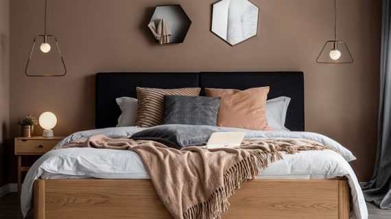 Miniaturka 4 - Dębowe Łóżko z Podnoszonym Stelażem i Pojemnikiem Bamare