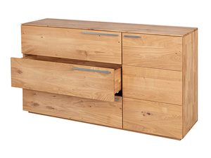 Miniaturka 3 - Dębowa komoda duża z szufladami i drzwiczkami dwie szuflady otwarte