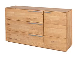 Miniaturka 1 - Komoda dębowa duża z sześcioma szufladami i drzwiczkami metalowe uchwyty