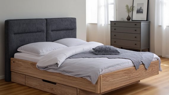 Miniaturka 6 - Łóżko Dębowe z Pojemnikiem i Nowoczesnym Designem Surara