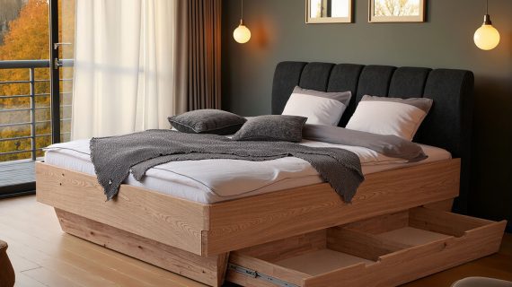 Miniaturka 8 - Wygodne Łóżko Dębowe z Pojemnikiem i Nowoczesnym Designem Dasalia A