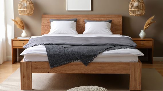 Miniaturka 17 - Łóżko Dębowe w Modnym Designie Cateresia A