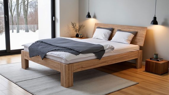 Miniaturka 14 - Łóżko Dębowe w Modnym Designie Cateresia A