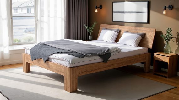 Miniaturka 15 - Łóżko Dębowe w Modnym Designie Cateresia A