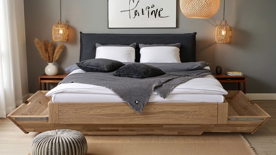 Miniaturka 10 - Stylowe Łóżko Dębowe z Eleganckim Wykończeniem Elona B