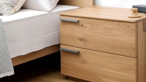 Miniaturka 7 - Szafka nocna drewniana z litego drewna Arella 2L-RE