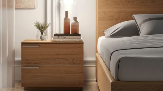 Miniaturka 8 - Szafka nocna drewniana z litego drewna Arella 2L-RE