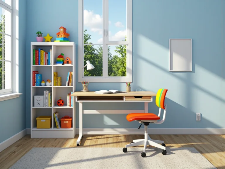 Regulowane biurko dla dziecka z blatem dąb sonoma i białymi nogami