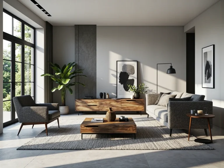 Komplet mebli salonowych orzech z szafką RTV i stolikiem kawowym