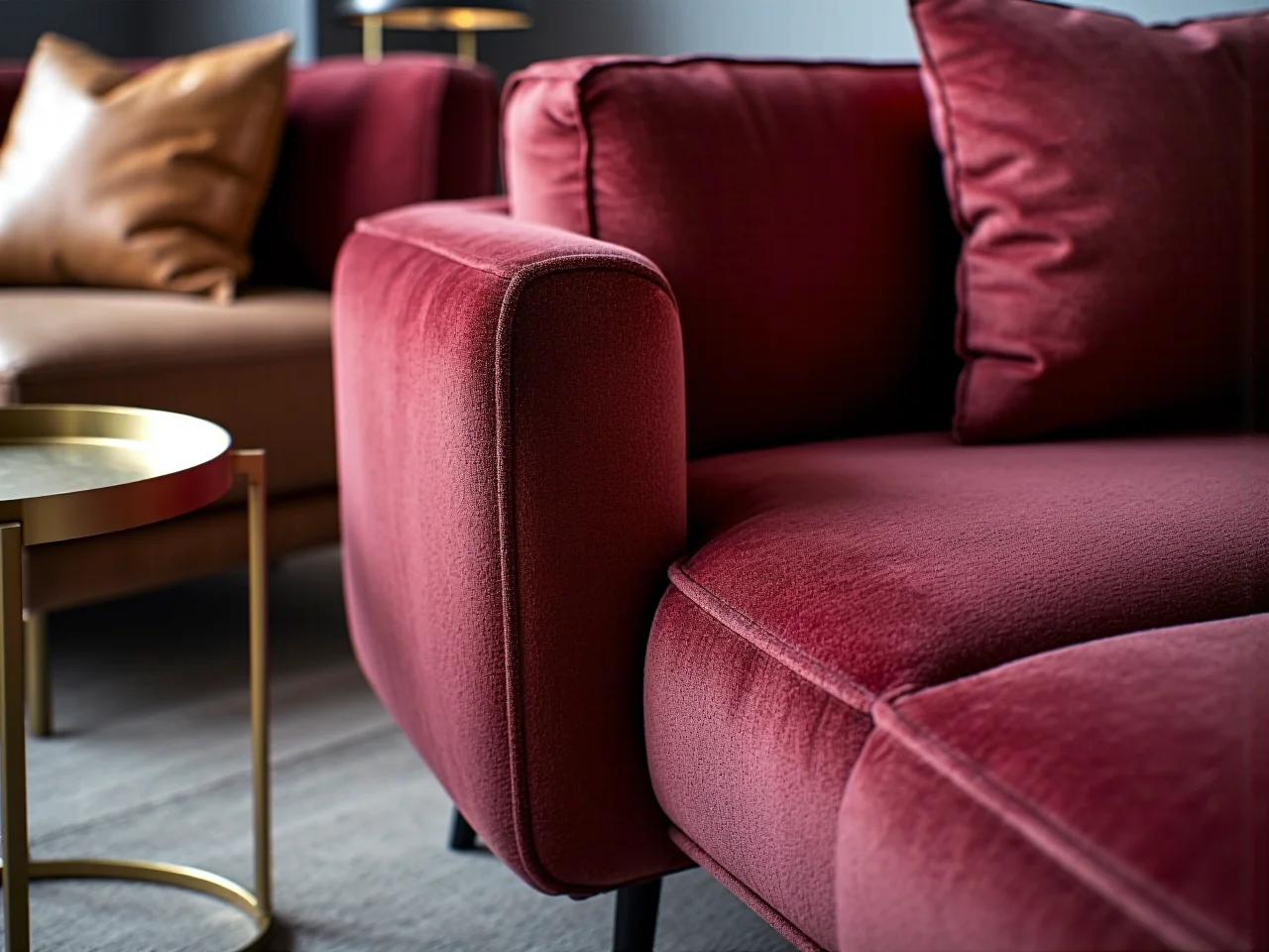 Pielęgnacja welurowego narożnika przy użyciu wilgotnej ściereczki w celu usunięcia drobnych zabrudzeń