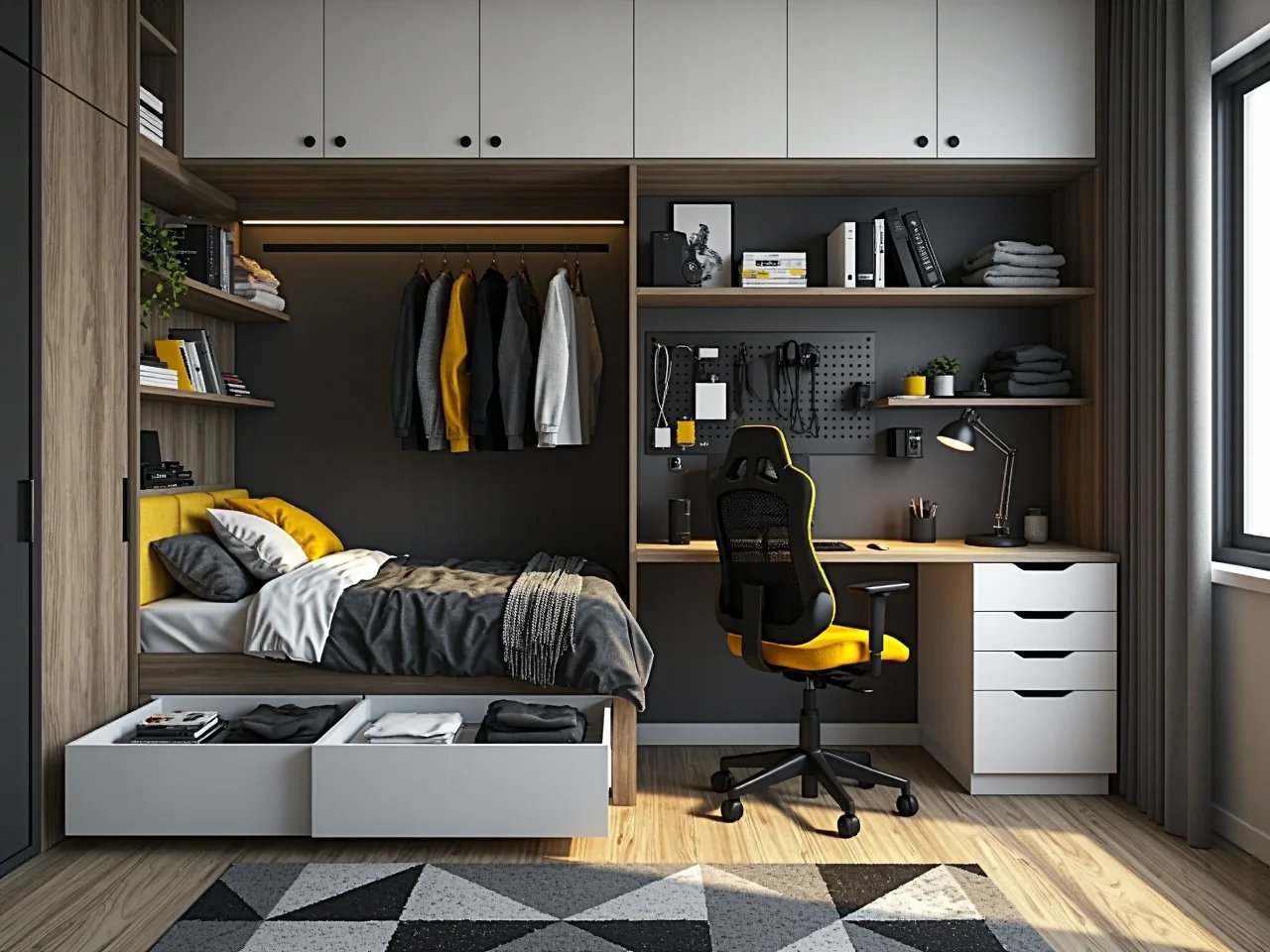 Przestronne i wygodne łóżko 140x200 w pokoju nastolatka zapewniające komfort snu