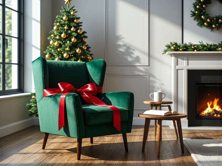 Fotel uszak zielony welurowy na drewnianych nóżkach