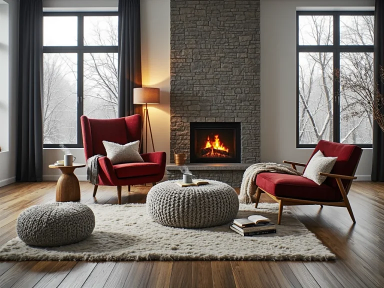 Fotel uszak welurowy bordowy na drewnianych nóżkach