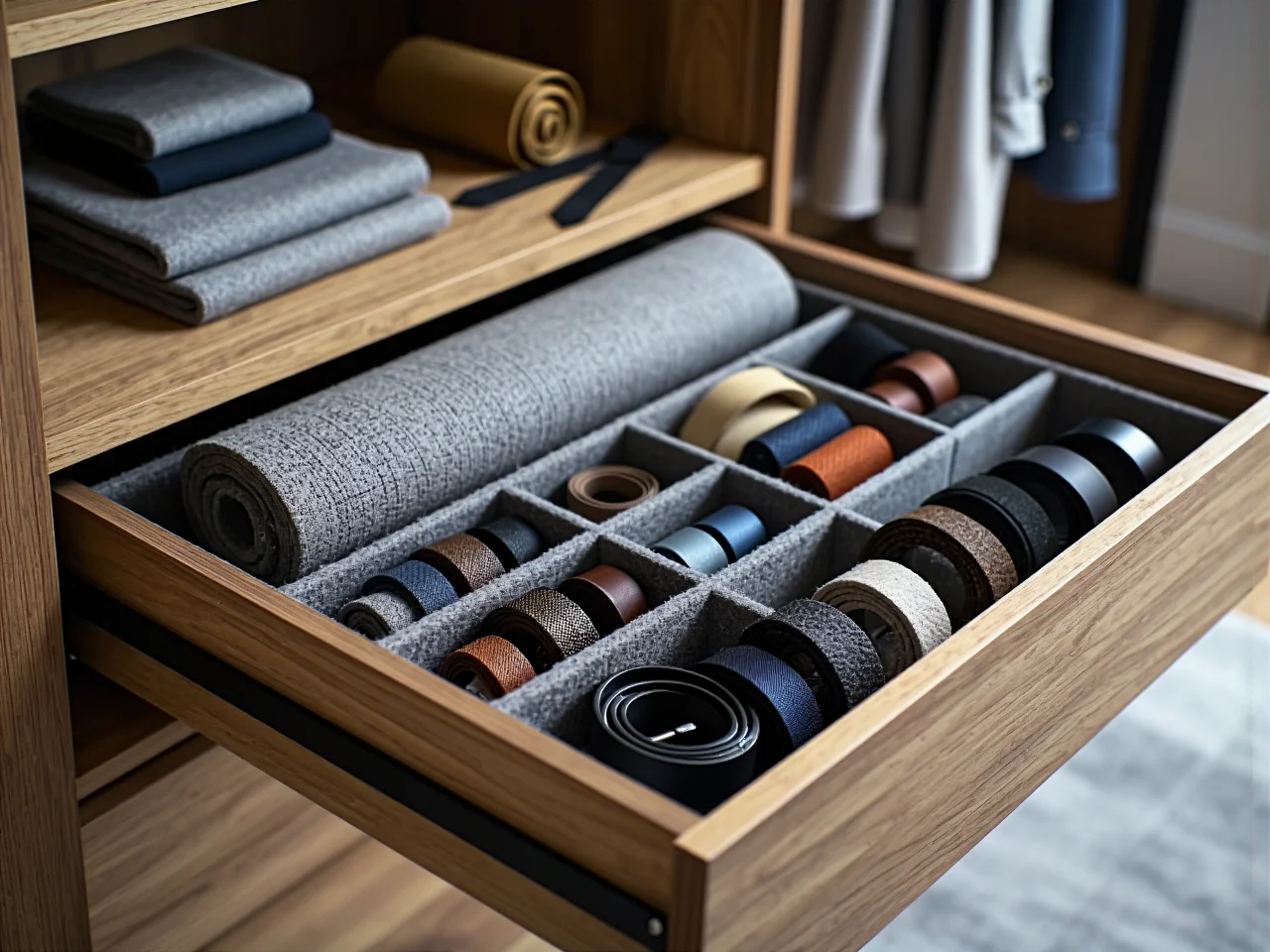 Tabela z optymalnymi wymiarami na drążki, półki i szuflady w projektowanej garderobie.