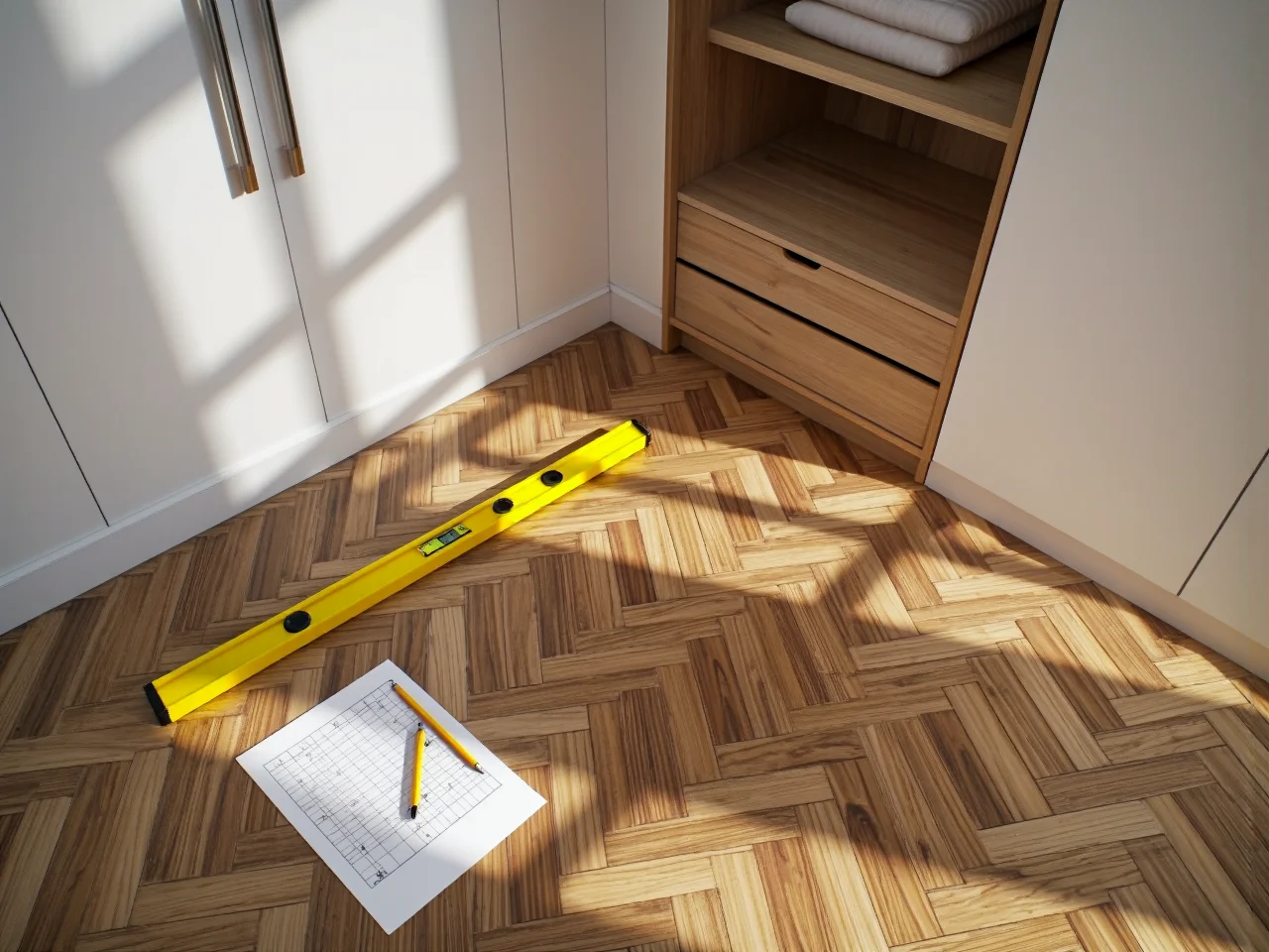 Lokalizacja gniazdek elektrycznych i listew przypodłogowych przeszkadzających w montażu szafy