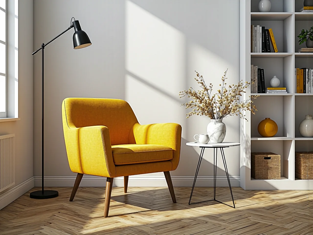 Przytulny salon z wygodną sofą i stolikiem kawowym, średni standard wykończenia wnętrza.