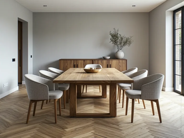 Tapicerowane krzesło do jadalni szare z drewnianymi nogami