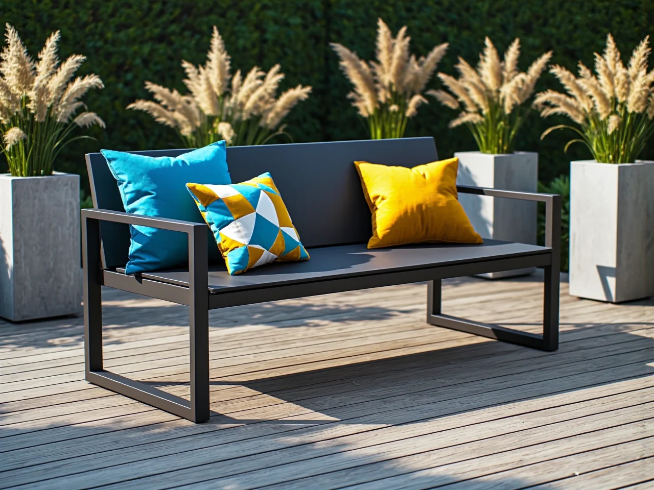 Trwała ławka metalowa odporna na korozję w przestrzeni publicznej