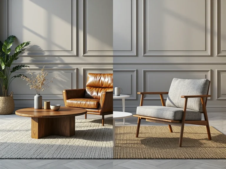 Porównanie foteli premium skórzany brązowy i tapicerowany szary