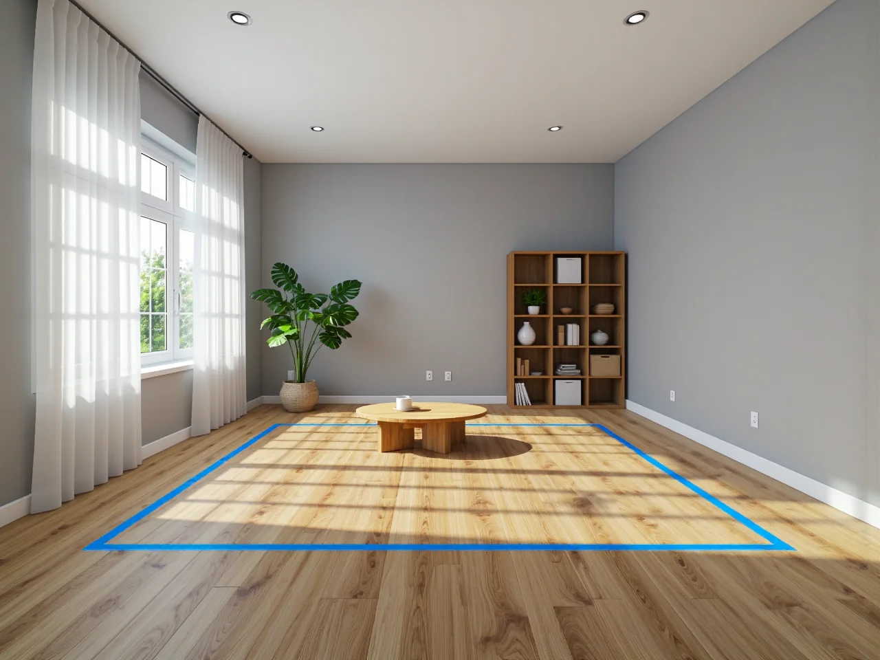 Regał otwarty dąb z dziewięcioma przegrodami na książki