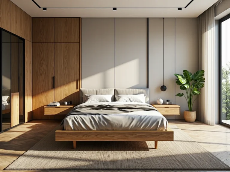 Łóżko drewniane dąb craft z tapicerowanym zagłówkiem