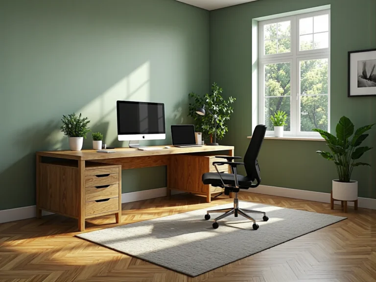 Narożne biurko dębowe z szufladami i obszernym blatem roboczym